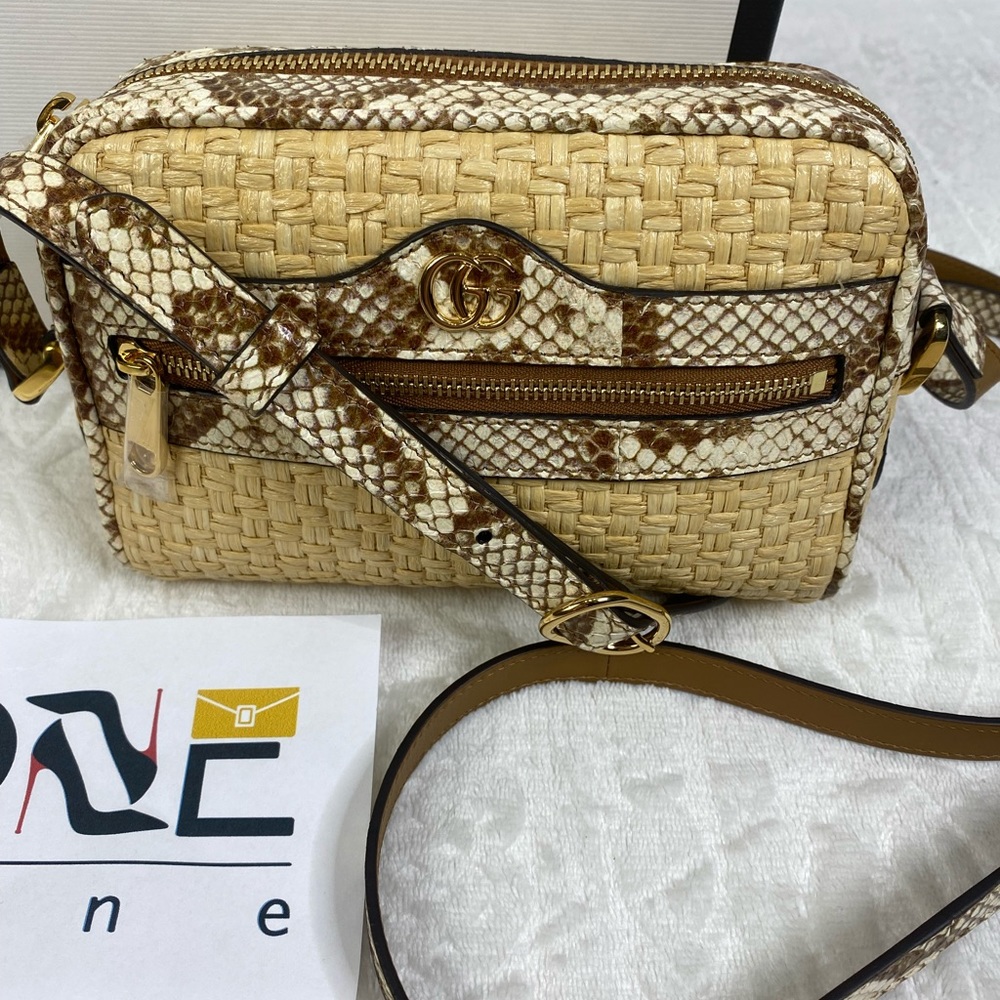 Gucci❤️‍🔥Crossbody Python/ Straw Brand New✅😍